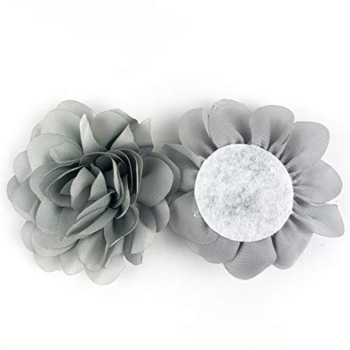 Worlds Grey Chiffon Ruffled Fabric Flower for DIY Handmade Decorat...
