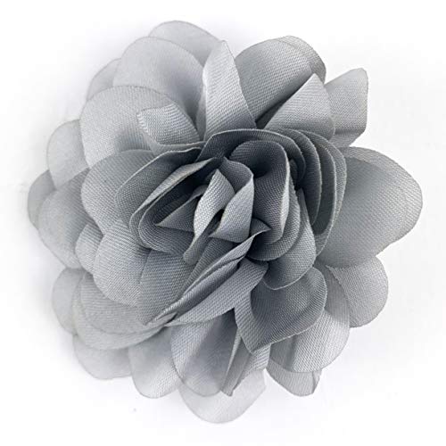 Worlds Grey Chiffon Ruffled Fabric Flower for DIY Handmade Decorat...