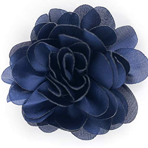 Worlds Navy Blue Chiffon Ruffled Fabric Flower for DIY Handmade De...