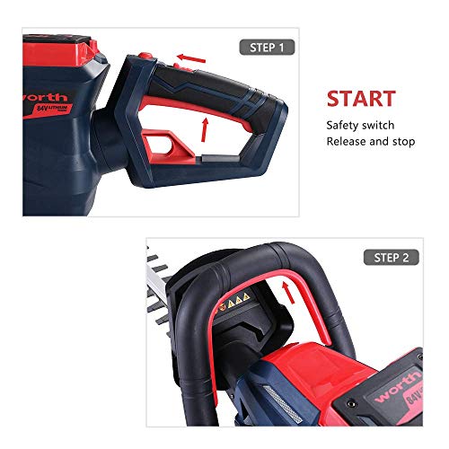 Worth 24Inch 84V Cordless Hedge Trimmer/Shrubbery Trimmer,Brushles...