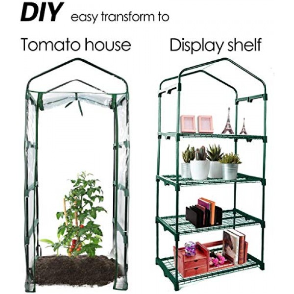 Worth 4 Tier Mini Greenhouse Indoor Outdoor Kit for Winter Zipper ...