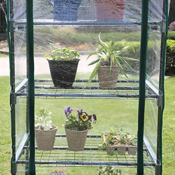 Worth 4 Tier Mini Greenhouse Indoor Outdoor Kit for Winter Zipper ...