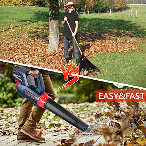 WORTH Cordless Leaf Blower - 84v Leaf Blower with Lithium-ion Batt...
