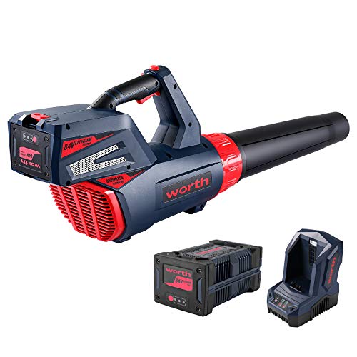 WORTH Cordless Leaf Blower - 84v Leaf Blower with Lithium-ion Batt...