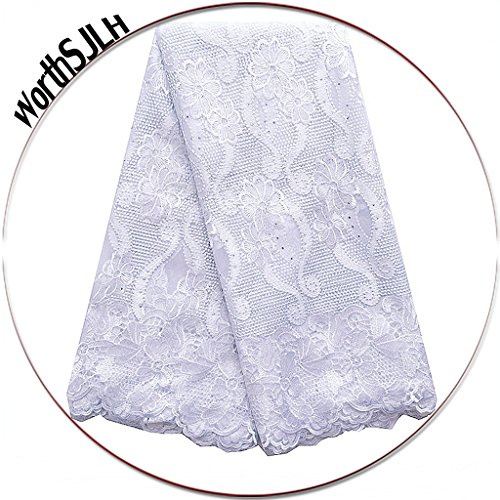 WorthSJLH French African Lace Fabrics 5 Yards 2019 New White Swiss...