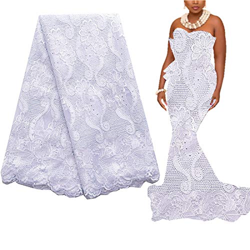 WorthSJLH French African Lace Fabrics 5 Yards 2019 New White Swiss...