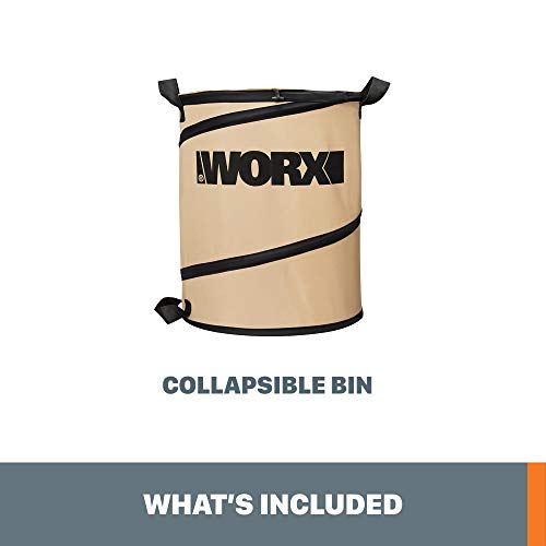 WORX WA0030 Landscaping 26-Gallon Collapsible Yard Waste Bag/Leaf ...