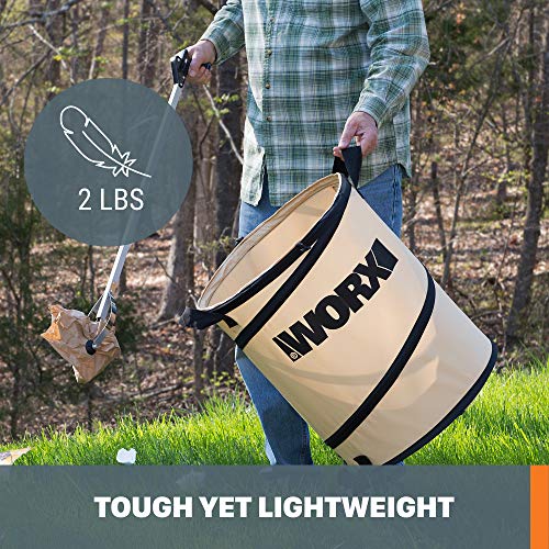 WORX WA0030 Landscaping 26-Gallon Collapsible Yard Waste Bag/Leaf ...