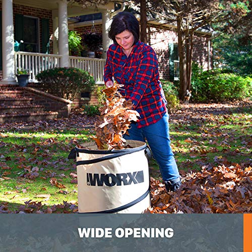 WORX WA0030 Landscaping 26-Gallon Collapsible Yard Waste Bag/Leaf ...