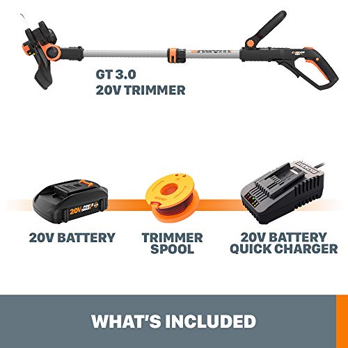 Worx WG163.8 GT 3.0 20V PowerShare 12 Cordless String Trimmer & E...