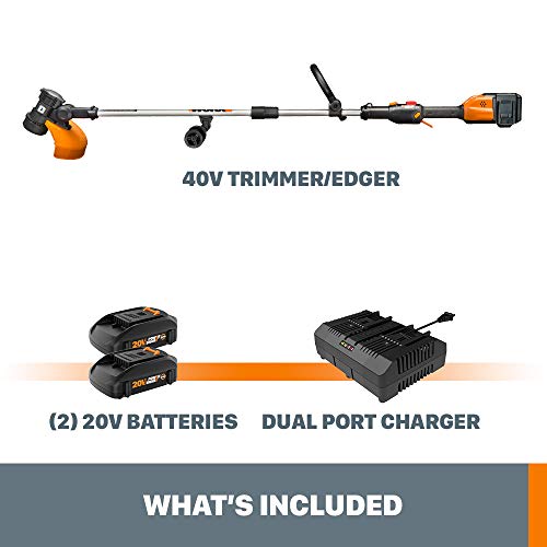 WORX WG184 40V Power Share 13 Cordless String Trimmer & Wheeled E...