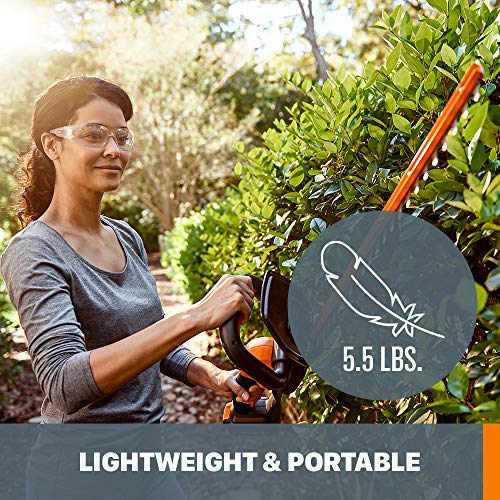 WORX WG261 20V Power Share 22-Inch Cordless Hedge Trimmer, Battery...