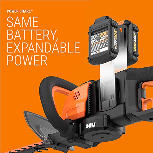 WORX WG284 40V Power Share Cordless 24 Hedge Trimmer 2x20V Batte...