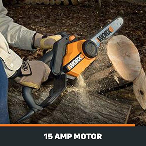 WORX WG304.2 Saw 18-Inch 15.0 Amp Electric Chainsaw with Auto-Tens...