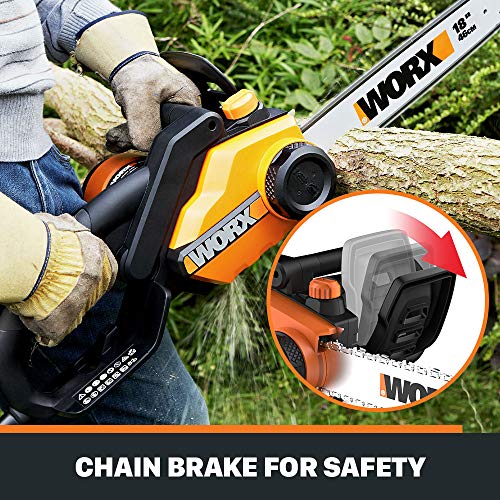 WORX WG304.2 Saw 18-Inch 15.0 Amp Electric Chainsaw with Auto-Tens...