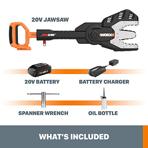 WORX WG320 20V Power Share Cordless 6-inch JawSaw Chainsaw with Au...