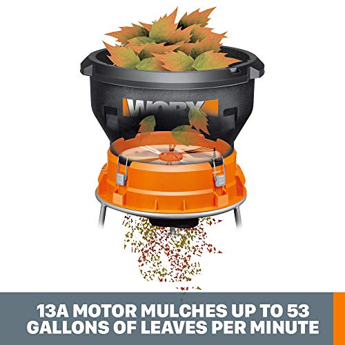 WORX WG430 13 Amp Foldable Bladeless Electric Leaf Mulcher, Red