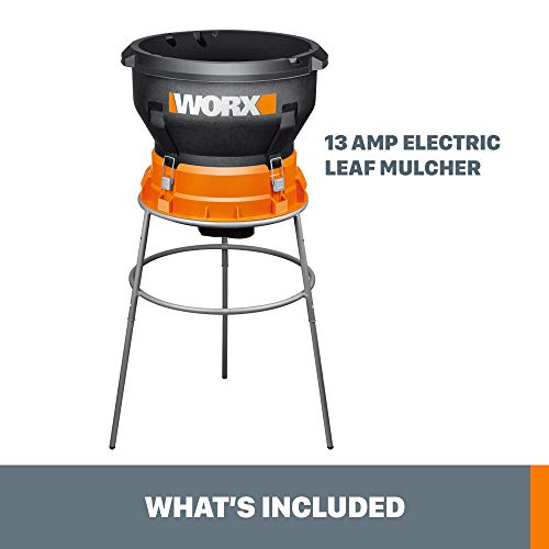 WORX WG430 13 Amp Foldable Bladeless Electric Leaf Mulcher, Red