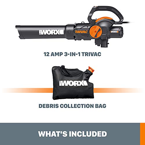 WORX WG512 Trivac 2.0 Electric 12-amp 3-in-1 Vacuum Blower/Mulcher...