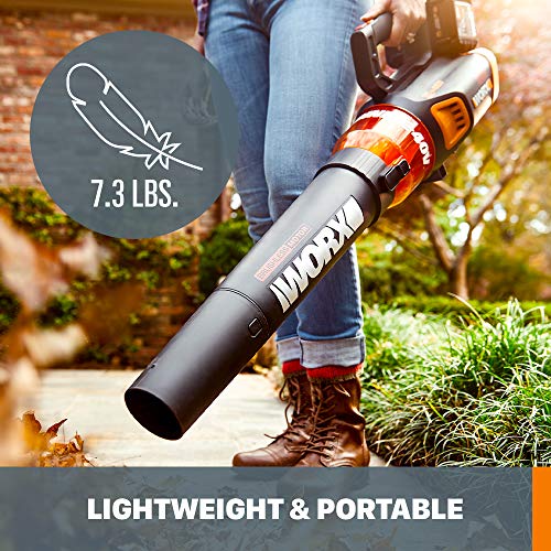 WORX WG584 40V Power Share Turbine Cordless Leaf Blower with Brush...
