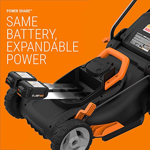 Worx WG743 40V PowerShare 4.0Ah 17 Lawn Mower w/ Mulching & Intel...