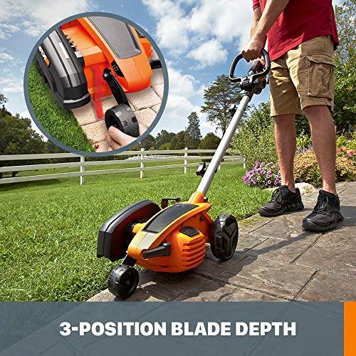 WORX WG896 12 Amp 7.5 Electric Lawn Edger & Trencher, 7.5in, Oran...