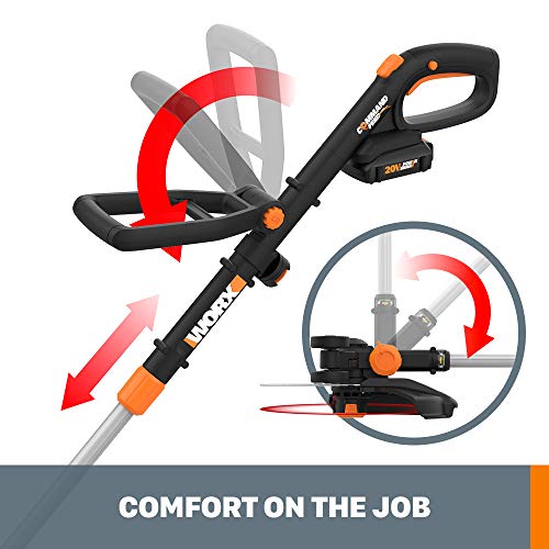 Worx WG930.2 20V PowerShare 10 Cordless String Trimmer & Turbine ...