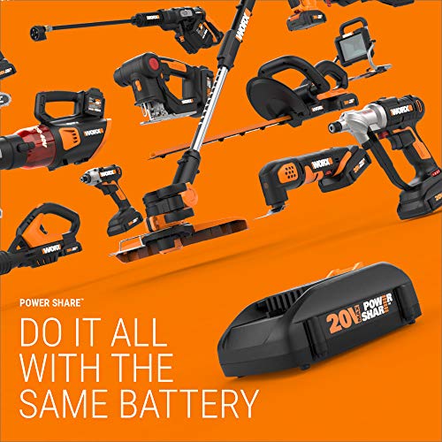 Worx WG930.2 20V PowerShare 10 Cordless String Trimmer & Turbine ...