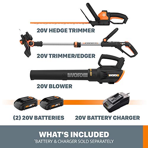 WORX WG931 20V Power Share Cordless Grass, Hedge Trimmer, and Blow...