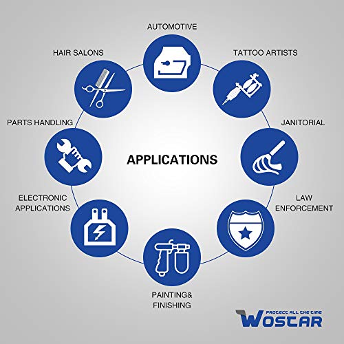 Wostar Nitrile Disposable Gloves 2.5 Mil Pack of 100, Latex Free S...