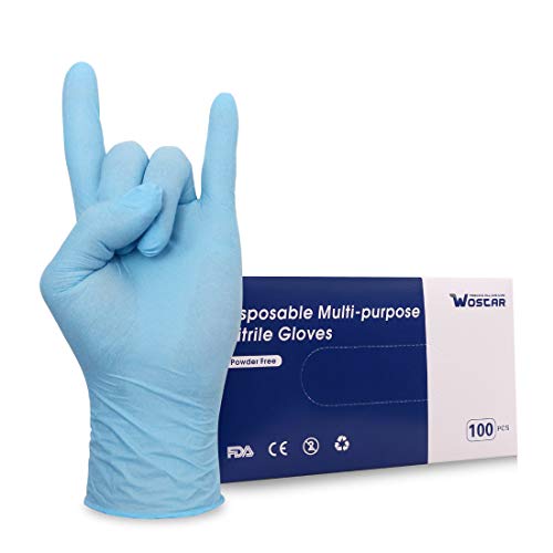 Wostar Nitrile Disposable Gloves 2.5 Mil Pack of 100, Latex Free S...
