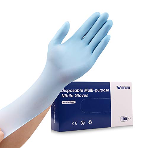 Wostar Nitrile Disposable Gloves 3 Mil Pack of 100, Latex Free Saf...