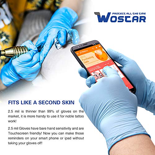 Wostar Nitrile Disposable Gloves 3 Mil Pack of 100, Latex Free Saf...