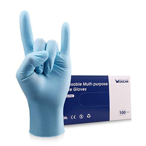 Wostar Nitrile Disposable Gloves 3 Mil Pack of 100, Latex Free Saf...