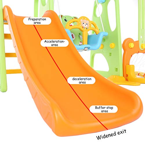 5 in 1 Kids Indoor and Outdoor Slide Swing and Basketball Football...