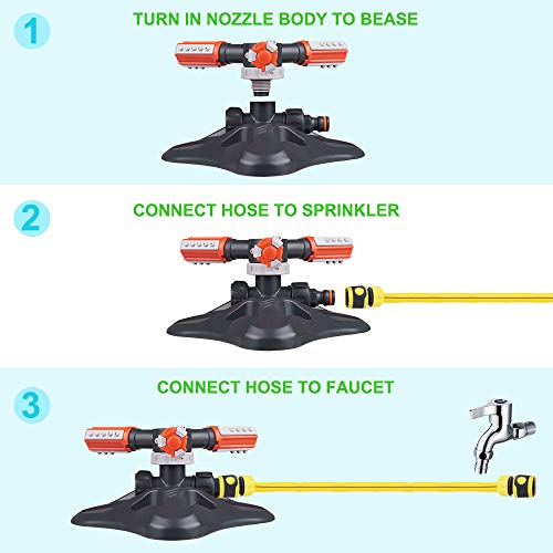 WOVUU Garden Sprinkler,Upgrade Lawn Sprinkler Automatic 360 Degree...