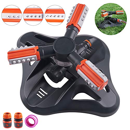 WOVUU Garden Sprinkler,Upgrade Lawn Sprinkler Automatic 360 Degree...