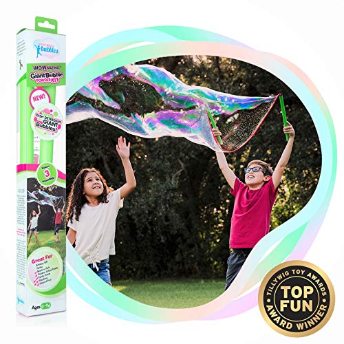 WOWMAZING Giant Bubble Powder Kit: Include Large Bubble Wand and 3...