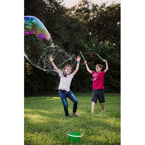 WOWMAZING Giant Bubble Wands Kit: 3-Piece Set | Incl. Wand, Big ...