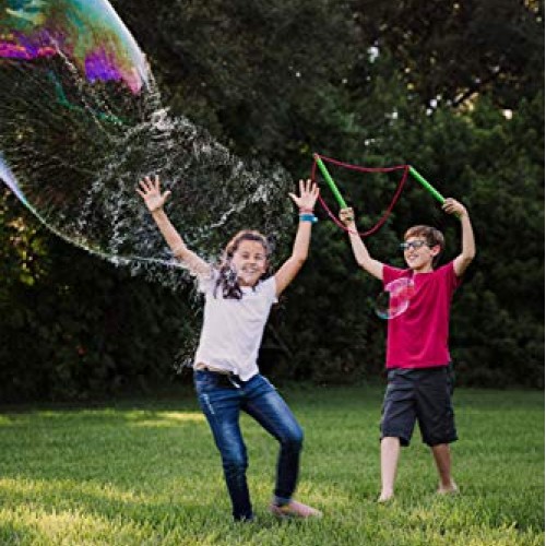 WOWMAZING Giant Bubble Wands Kit: 3-Piece Set | Incl. Wand, Big ...