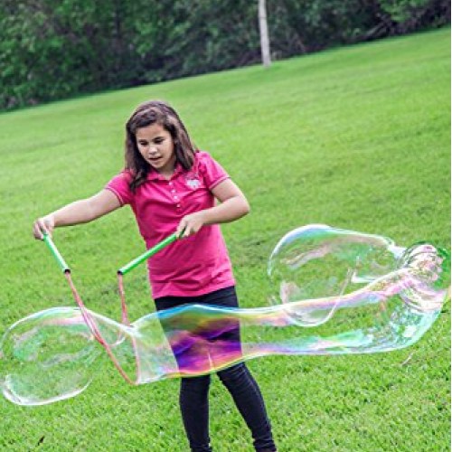 WOWMAZING Giant Bubble Wands Kit: 3-Piece Set | Incl. Wand, Big ...
