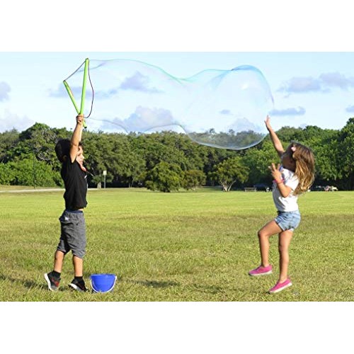 WOWMAZING Giant Bubble Wands Kit: 3-Piece Set | Incl. Wand, Big ...
