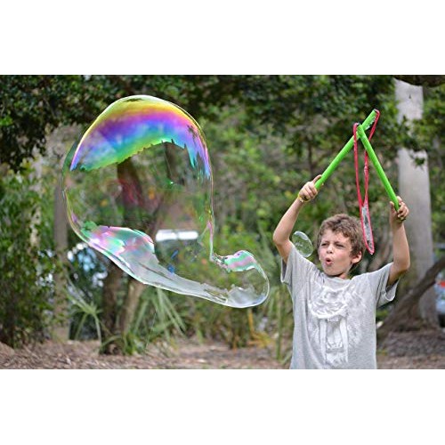 WOWMAZING Giant Bubble Wands Kit: 3-Piece Set | Incl. Wand, Big ...