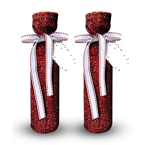 Deluxe Wine Bags- Velvet and Sparkle Stretch Fabric - Set of 4 wit...