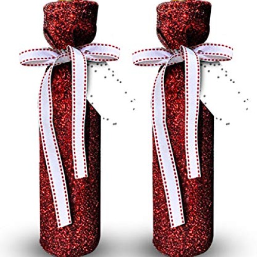 Deluxe Wine Bags- Velvet and Sparkle Stretch Fabric - Set of 4 wit...