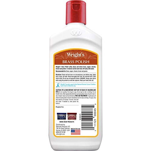 Wrights Brass and Copper Polish and Cleaner - 8 Ounce - Gently Cl...