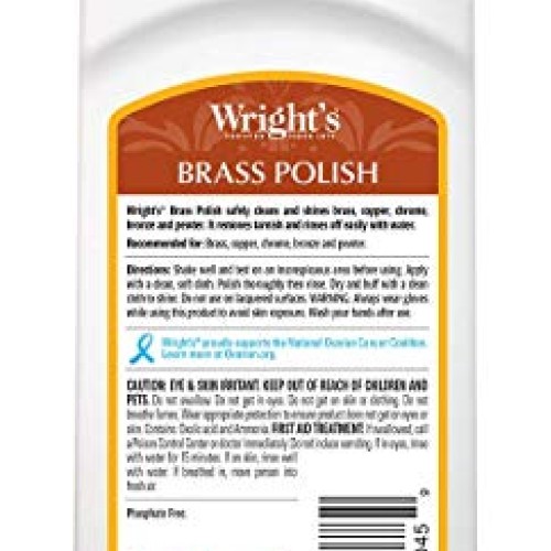Wrights Brass and Copper Polish and Cleaner - 8 Ounce - Gently Cl...