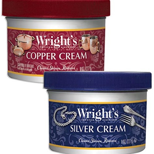 Wrights Silver and Copper Cream Cleaner and Polish - 8 Ounce Each...