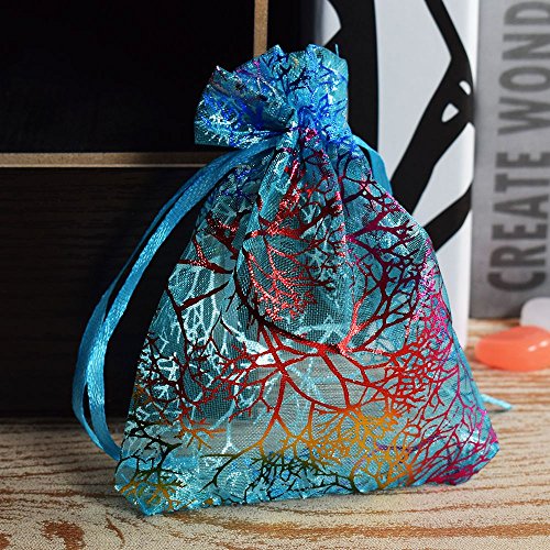 WSERE 50 Pieces Organza Gift Bags Drawstring Packing Bag Wedding B...