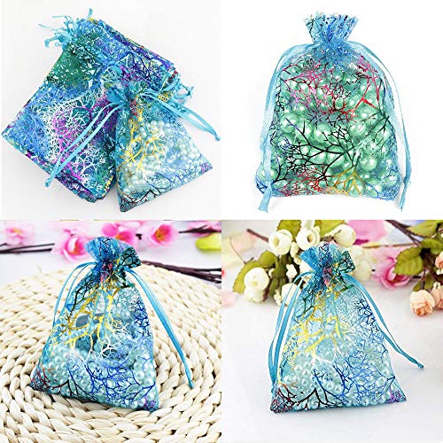 WSERE 50 Pieces Organza Gift Bags Drawstring Packing Bag Wedding B...